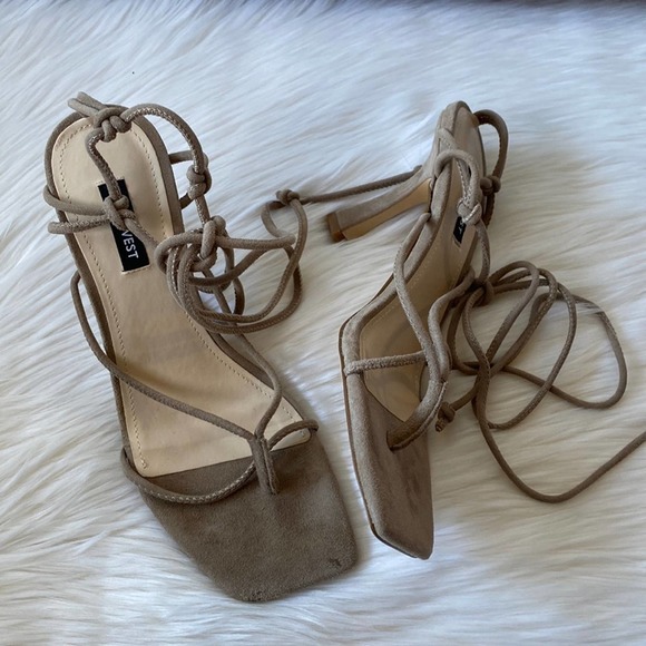 Nine West | Shoes | Nine West Womens Yarin Strappy Taupe Suede 8m | Poshmark